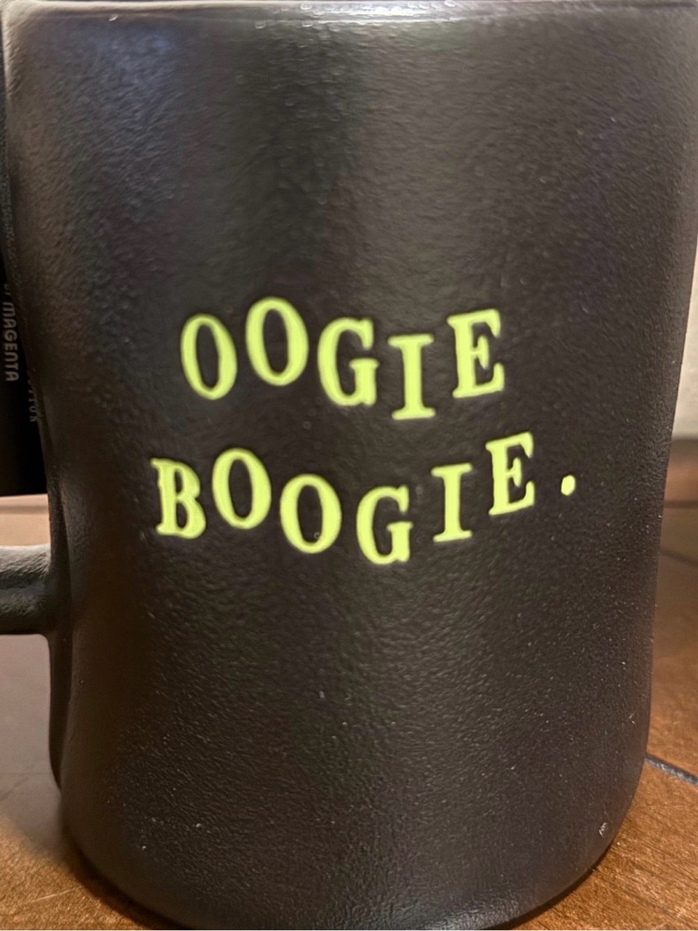 Rae Dunn x Disney Black & Green Double-sided Ceramic Mug OOGIE BOOGIE. NWT